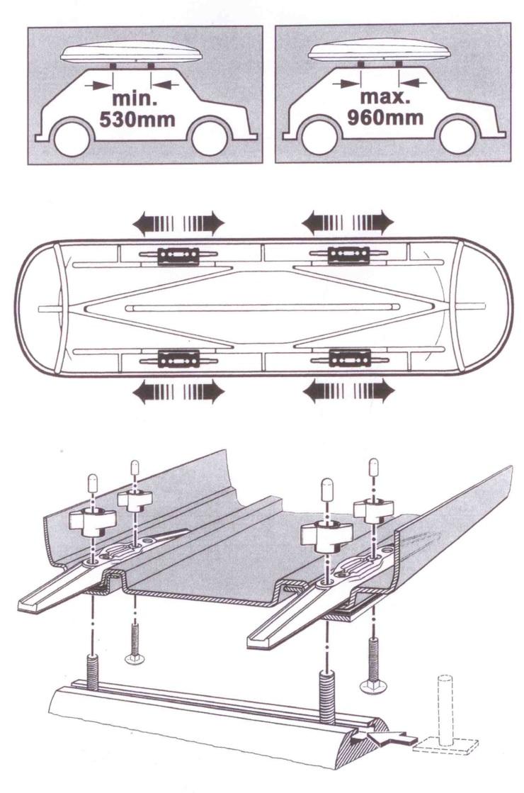 Kamei T-stukken 20mm - M8 schroefdraad - aanvullende set voor dakkoffers