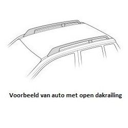 Thule dakdragers zwart aluminium Opel Combo Tour 5-dr MPV 2012-heden met open dakrailing