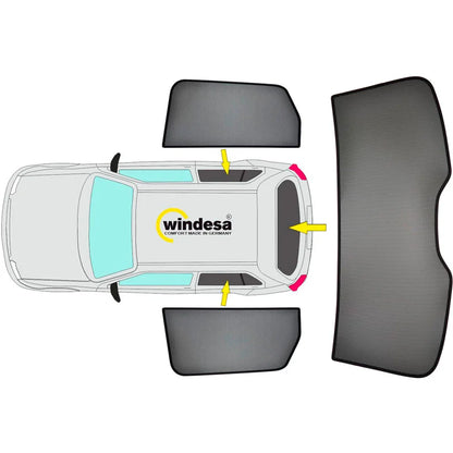 SunClip Zicht- & Zonwering passend voor Skoda Fabia IV (PJ3) HB 5-deurs 2021-