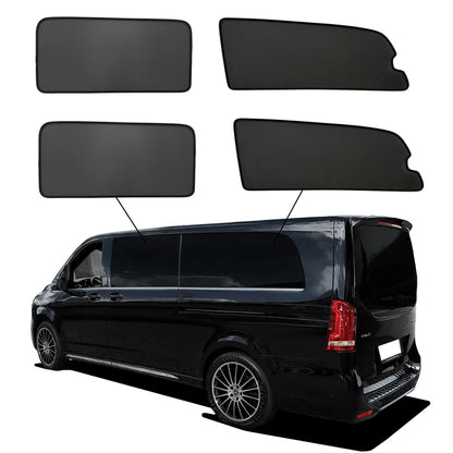 SunClip Zicht- & Zonwering passend voor Mercedes V-Klasse W447 (Extra lange wielbasis) 2014-2024 zonder uitzetbare ruiten