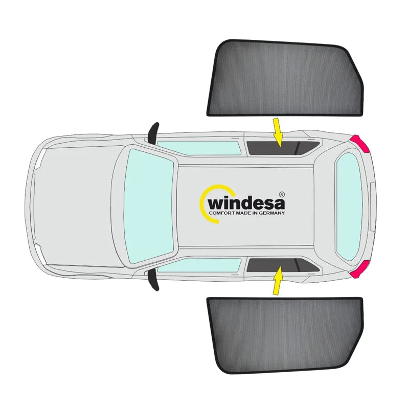 SunClip Zicht- & Zonwering passend voor Ford Ranger Crew Cab 2022-