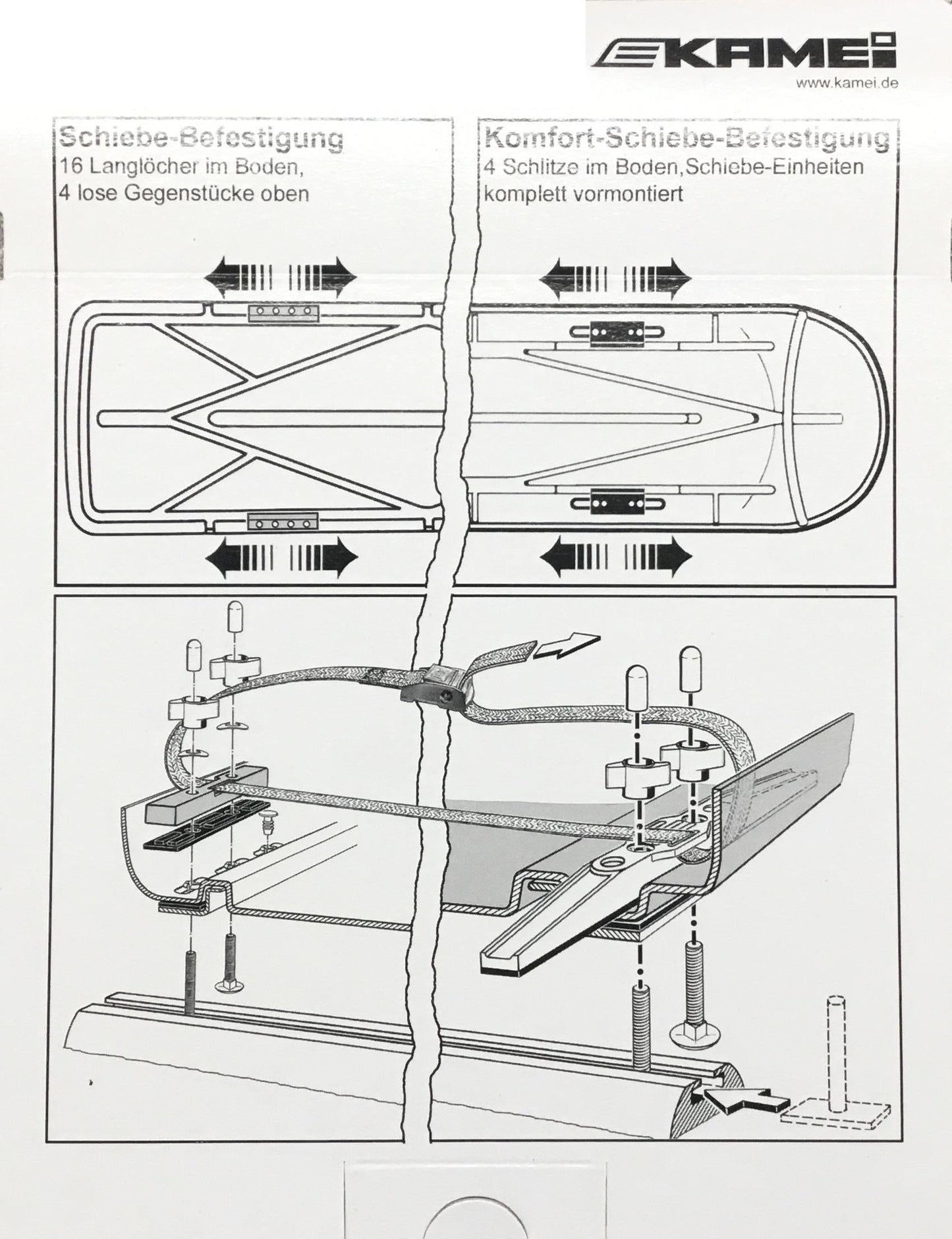 Kamei T-stukken 20mm - M6 schroefdraad - uitbreidingsset voor dakkoffers VW/Audi