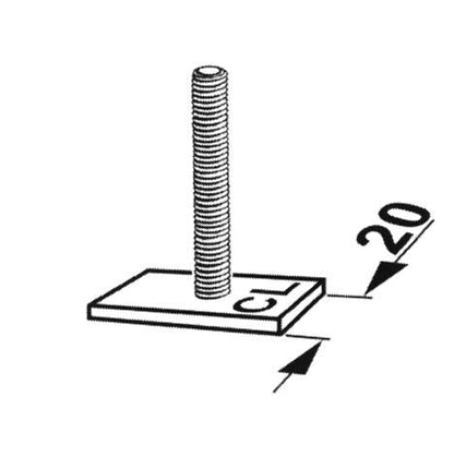 Kamei T-stukken 20mm - M6 schroefdraad - uitbreidingsset voor dakkoffers VW/Audi